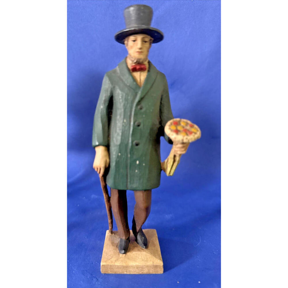 Anri Toriart 1950's Wood Carved Renaissance Style 6" Statue GENTLEMAN